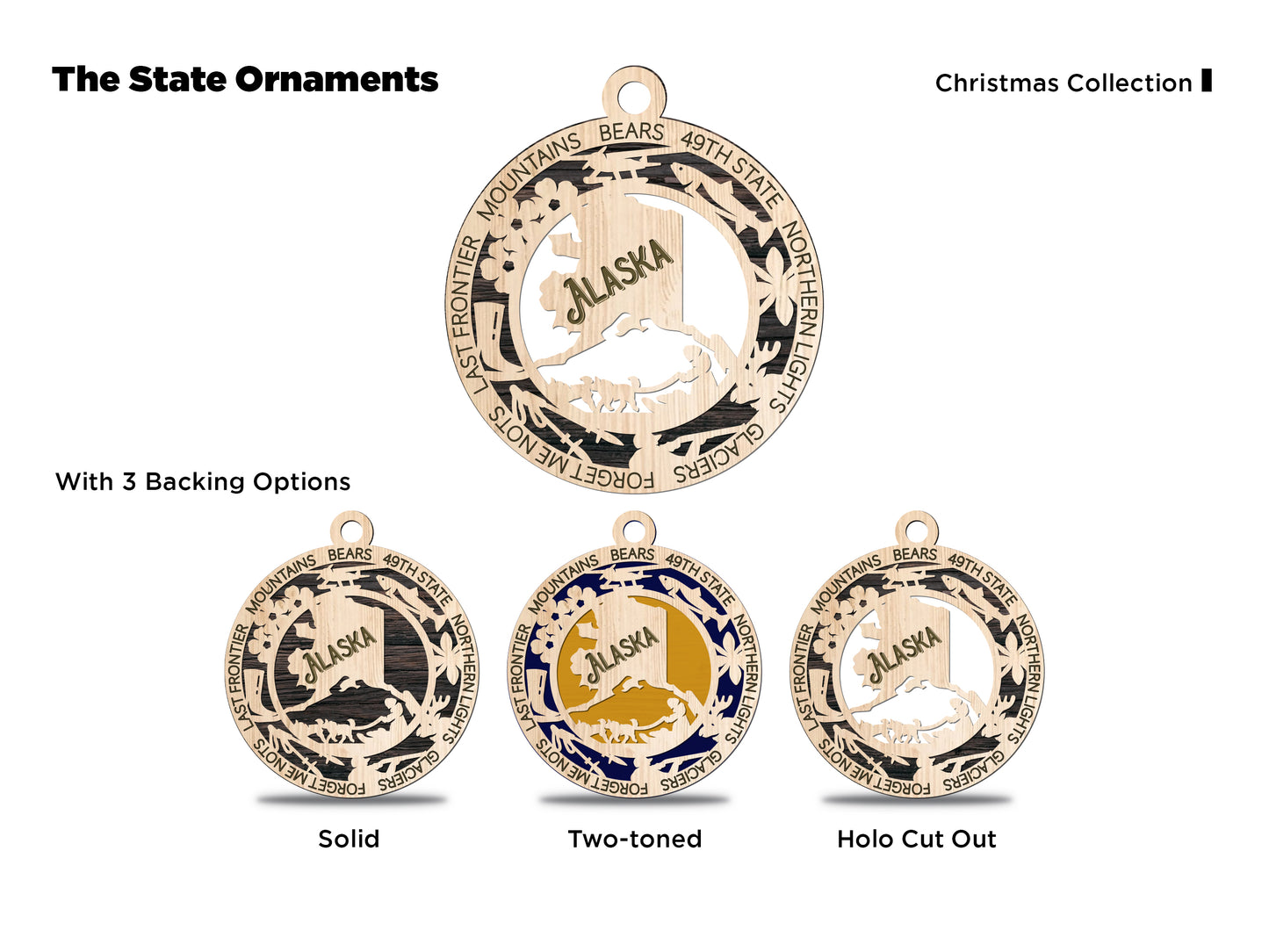 State Ornaments - AL - AK - AR - AZ - CA - USA