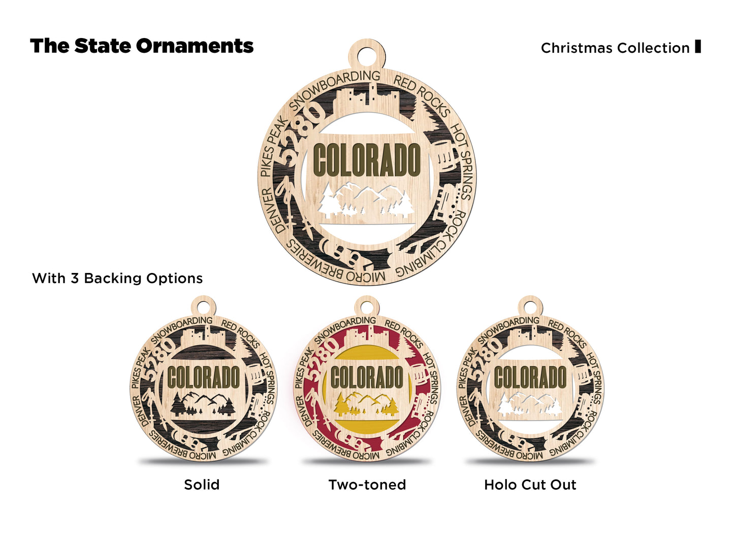 State Ornaments - CO - CT - DE - FL - GA - USA