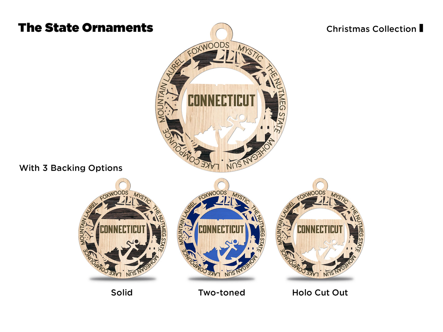 State Ornaments - CO - CT - DE - FL - GA - USA