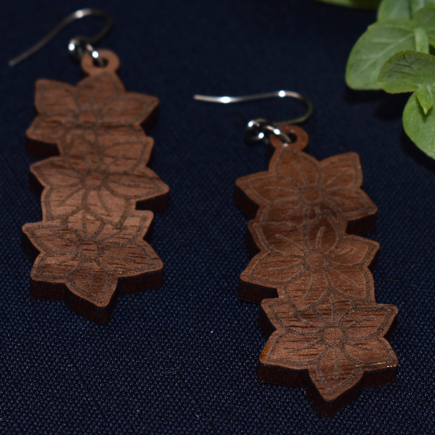 Winter Poinsettia Drop Earring