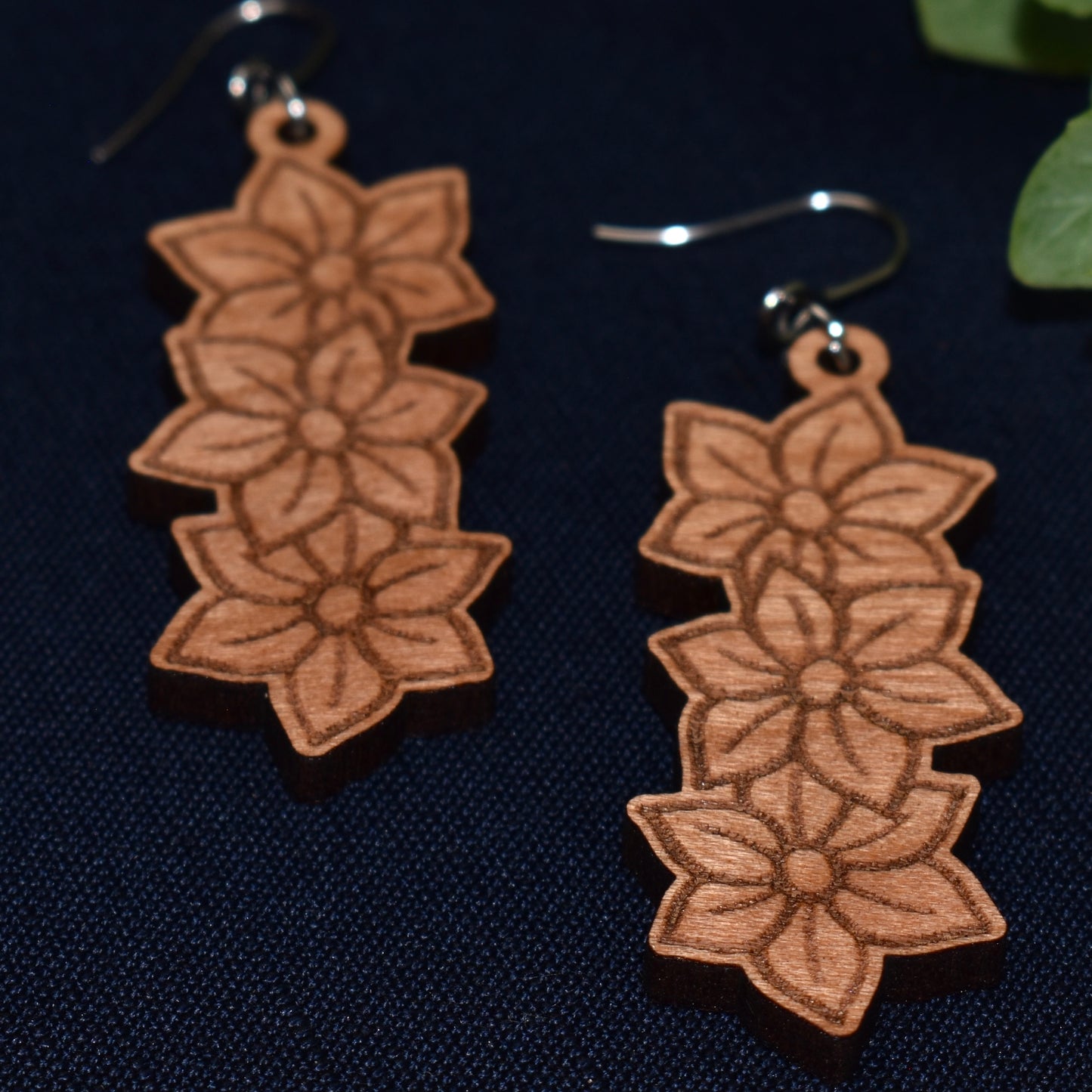 Winter Poinsettia Drop Earring