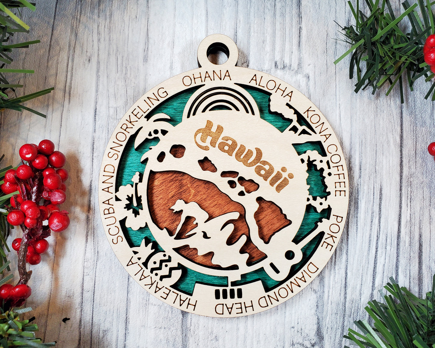 State Ornaments - HI - ID - IL - IN - IA - USA