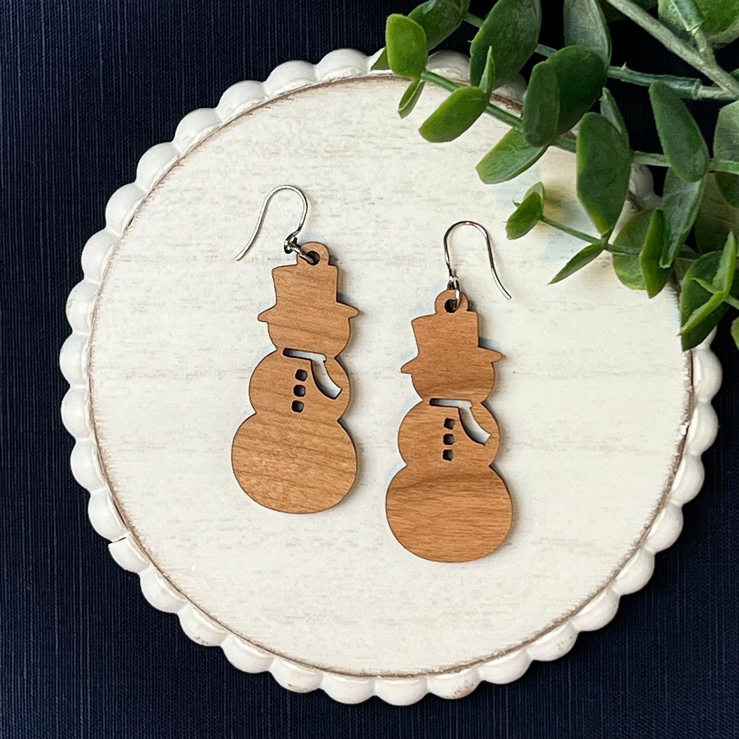 Snowman with Scarf Earrings