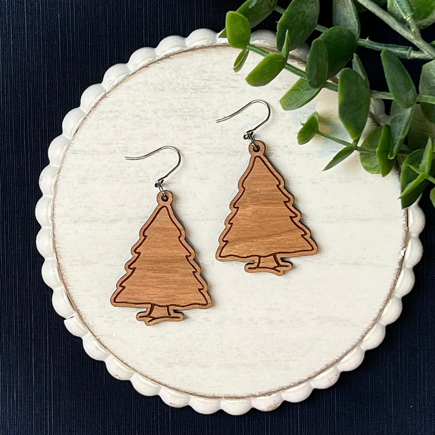 Simple Christmas Tree Earrings