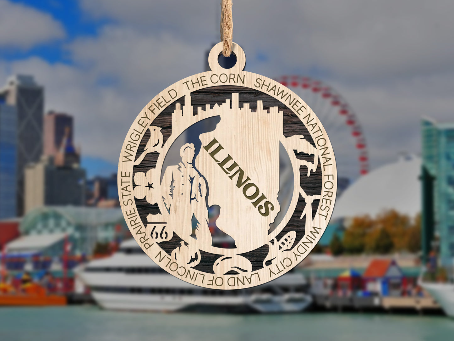 State Ornaments - HI - ID - IL - IN - IA - USA