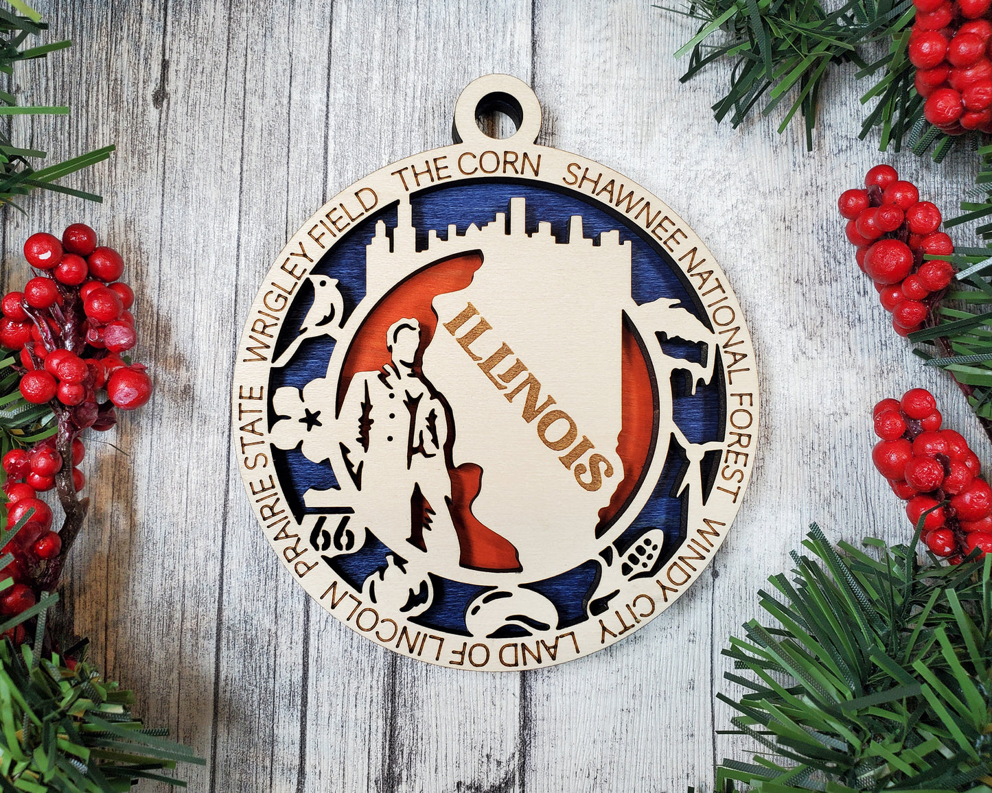 State Ornaments - HI - ID - IL - IN - IA - USA