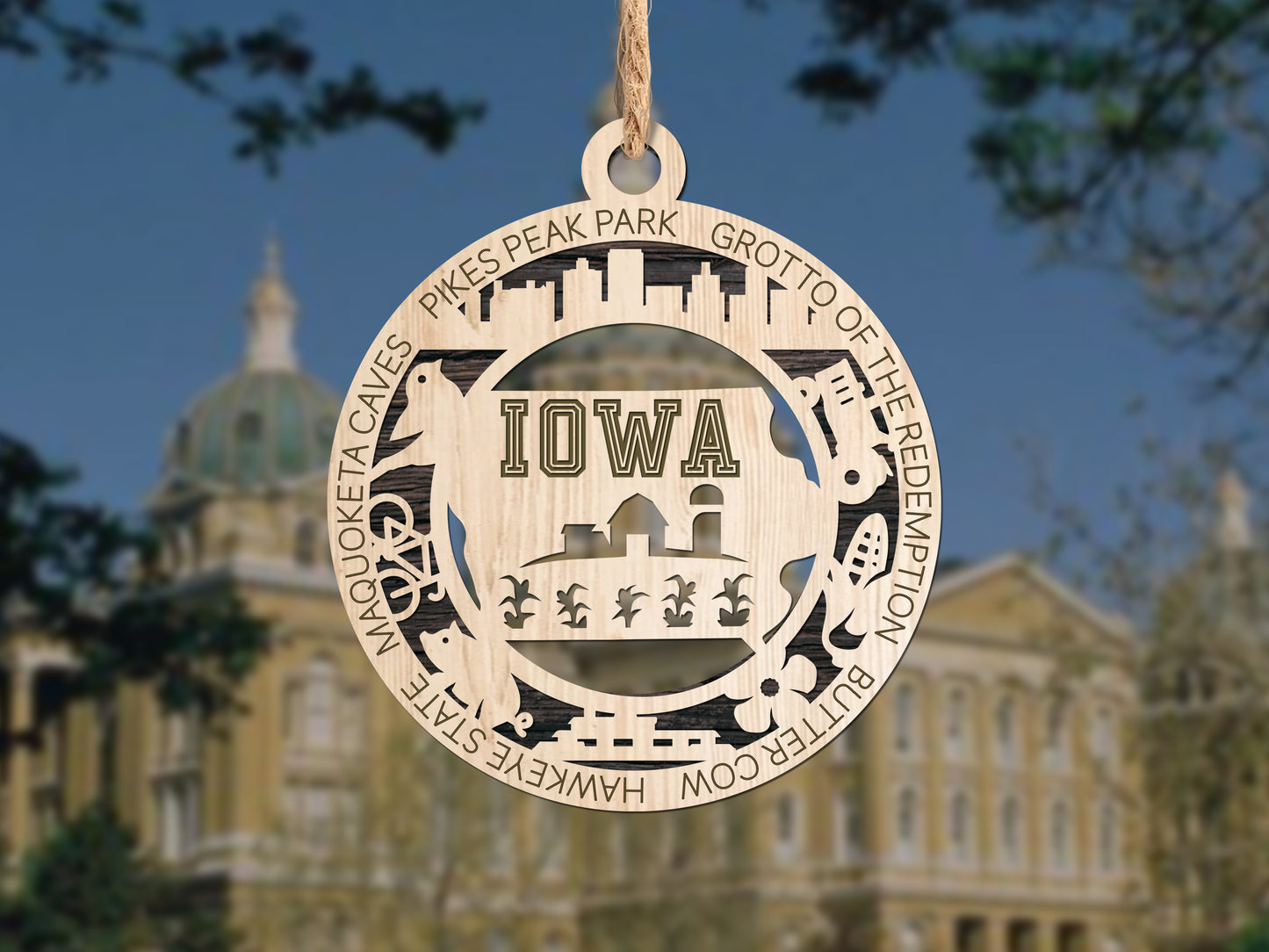 State Ornaments - HI - ID - IL - IN - IA - USA