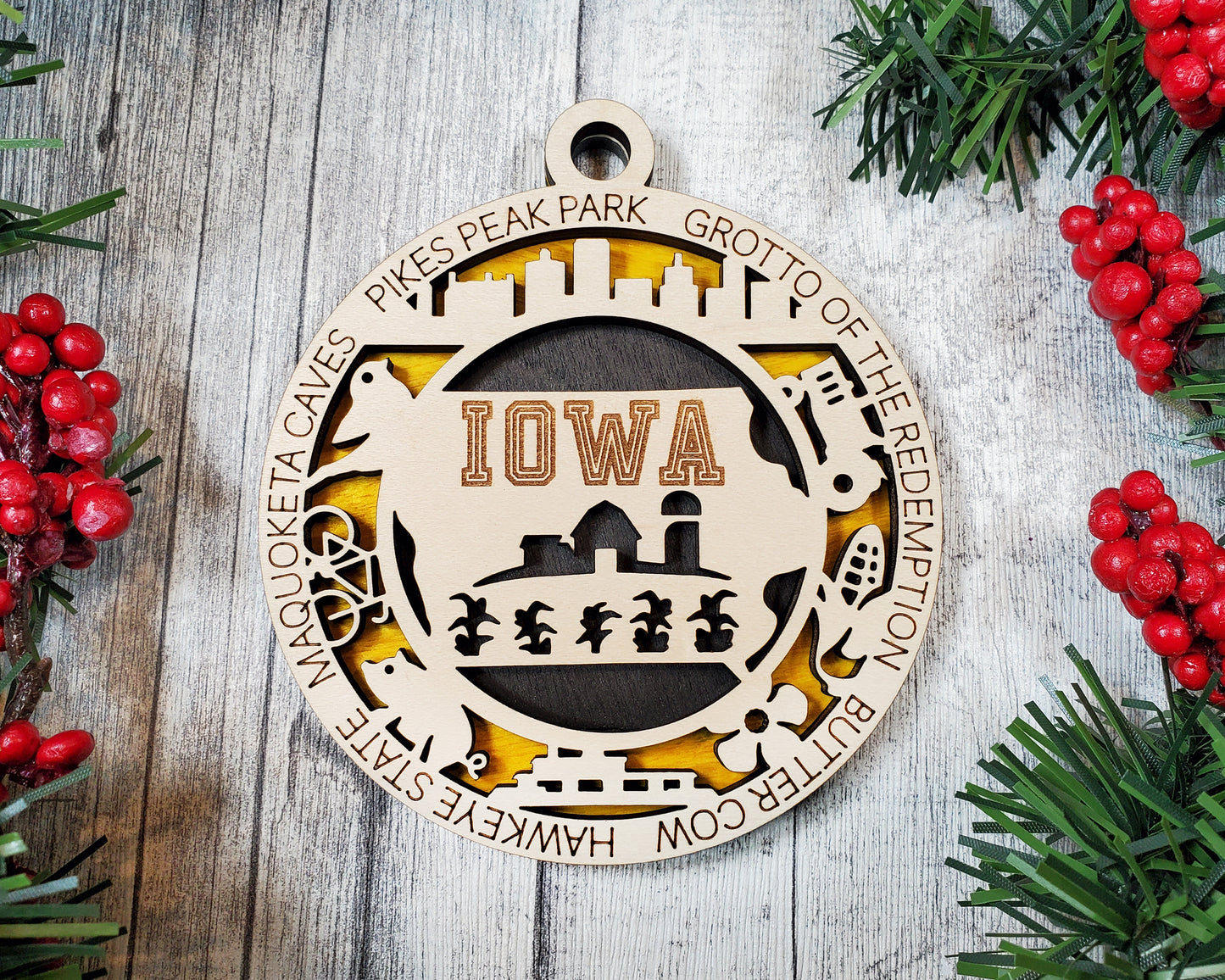 State Ornaments - HI - ID - IL - IN - IA - USA