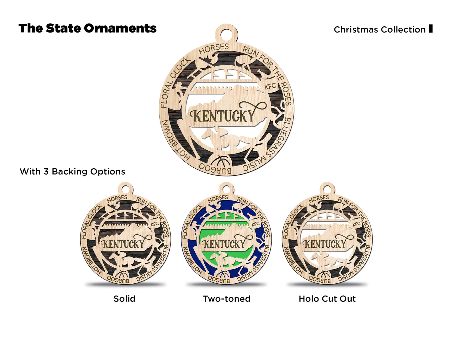 State Ornaments - KS - KY - LA - ME - MD - USA