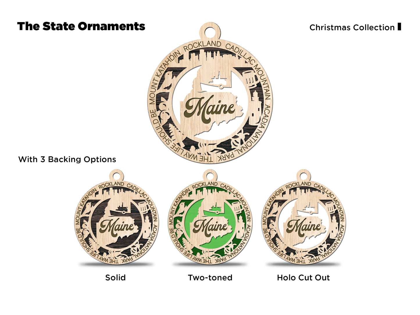 State Ornaments - KS - KY - LA - ME - MD - USA