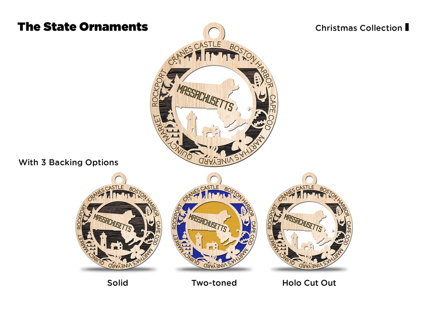 State Ornaments - MA - MI - MN - MS - MO - USA