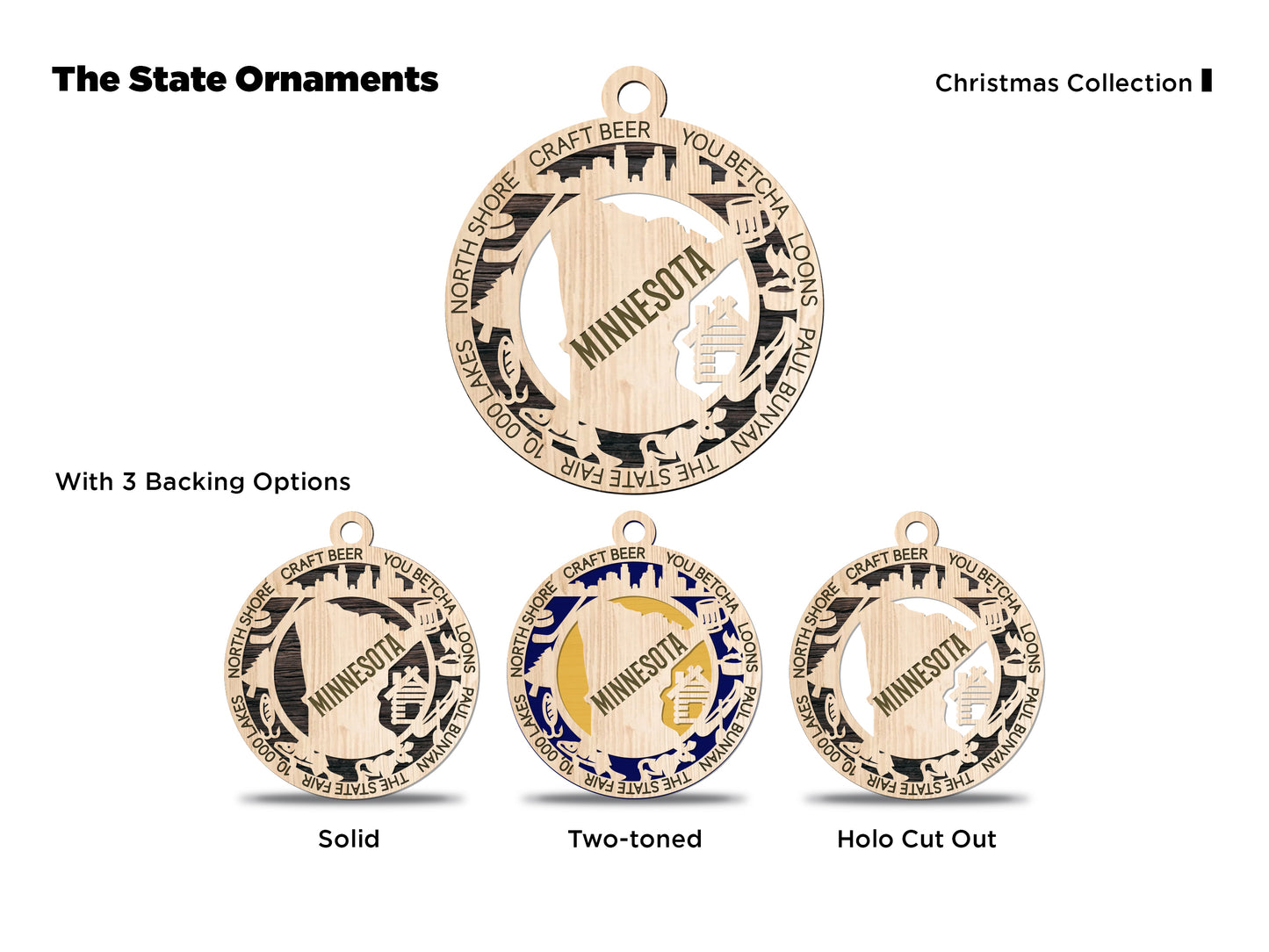 State Ornaments - MA - MI - MN - MS - MO - USA