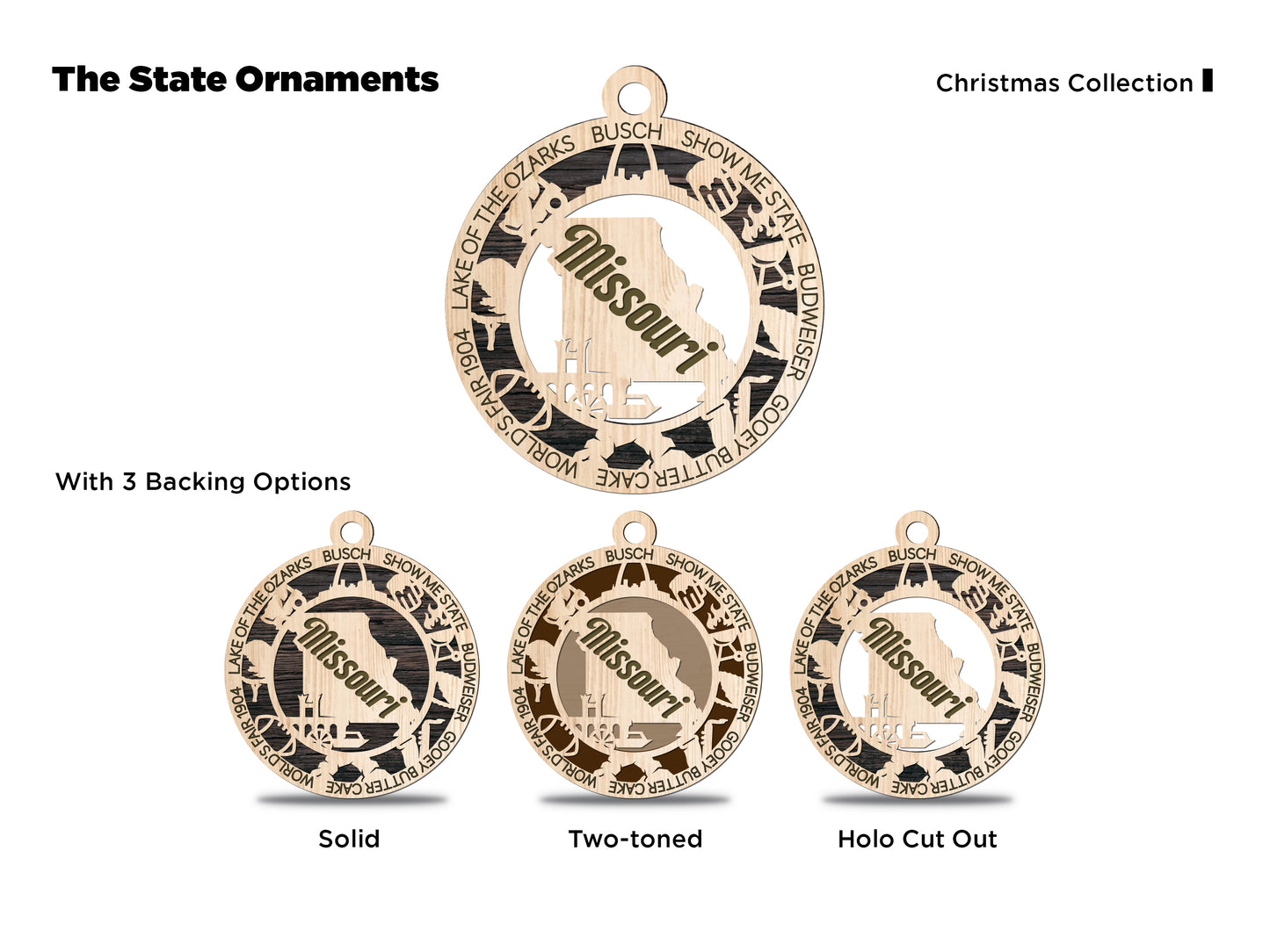 State Ornaments - MA - MI - MN - MS - MO - USA