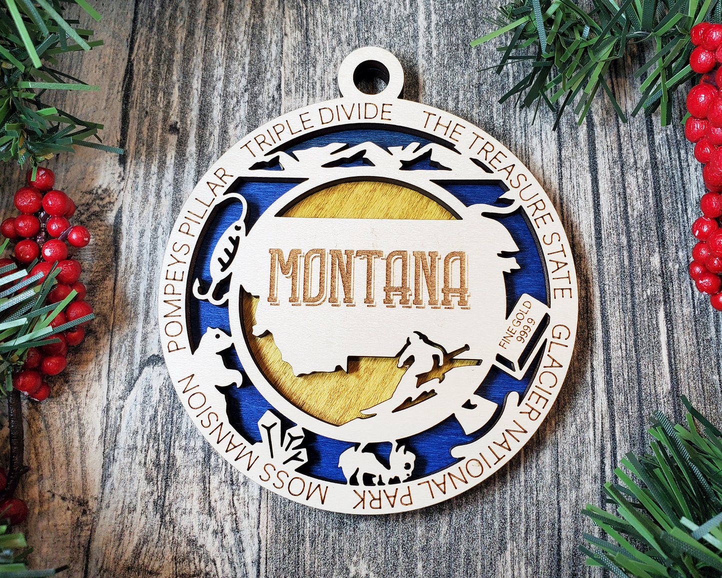 State Ornaments - MT - NE - NV - NH - NJ - USA