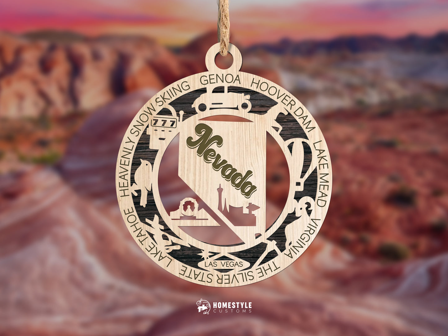 State Ornaments - MT - NE - NV - NH - NJ - USA