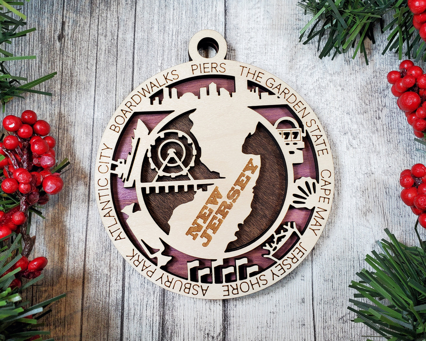 State Ornaments - MT - NE - NV - NH - NJ - USA