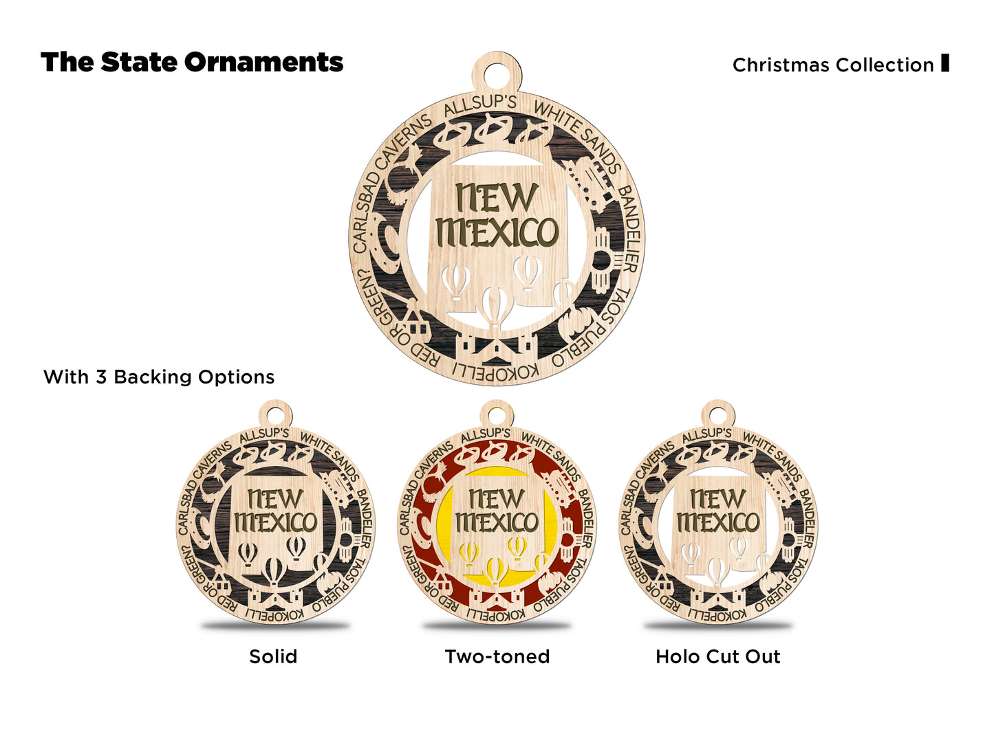 State Ornaments - NM - NY - NC - ND - OH - USA