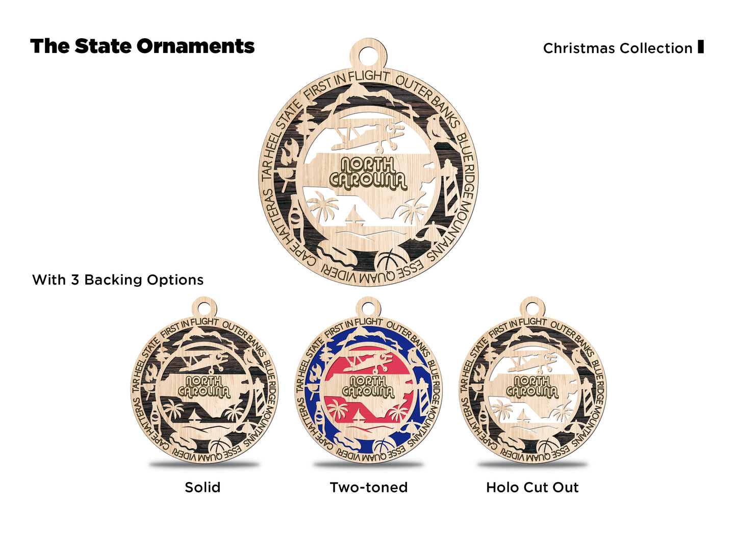 State Ornaments - NM - NY - NC - ND - OH - USA