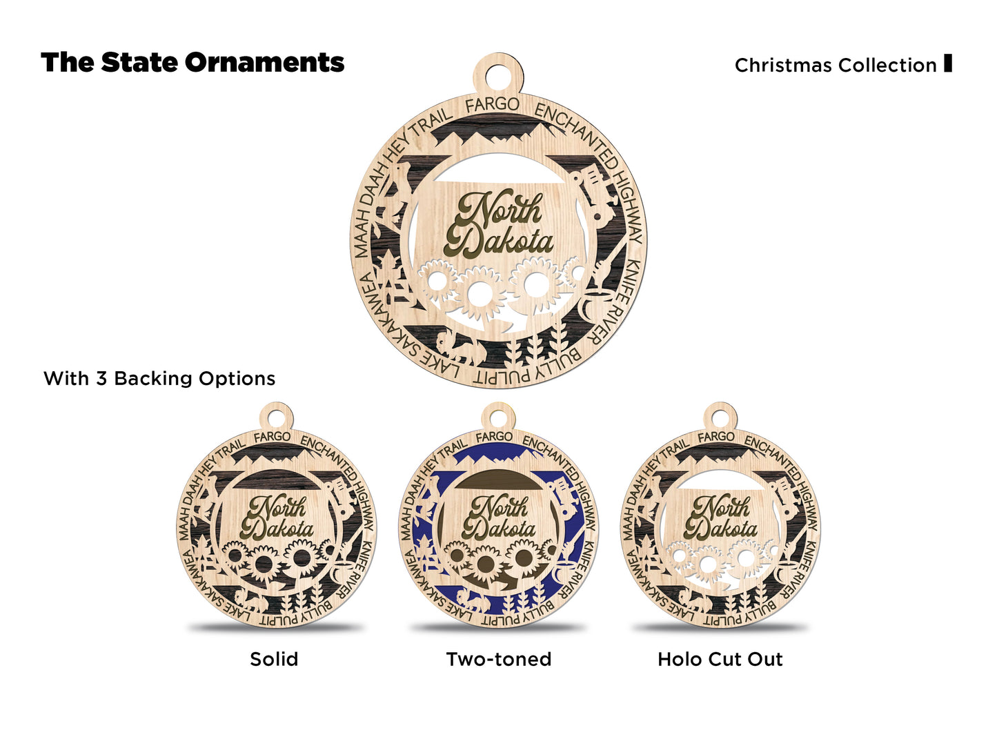 State Ornaments - NM - NY - NC - ND - OH - USA