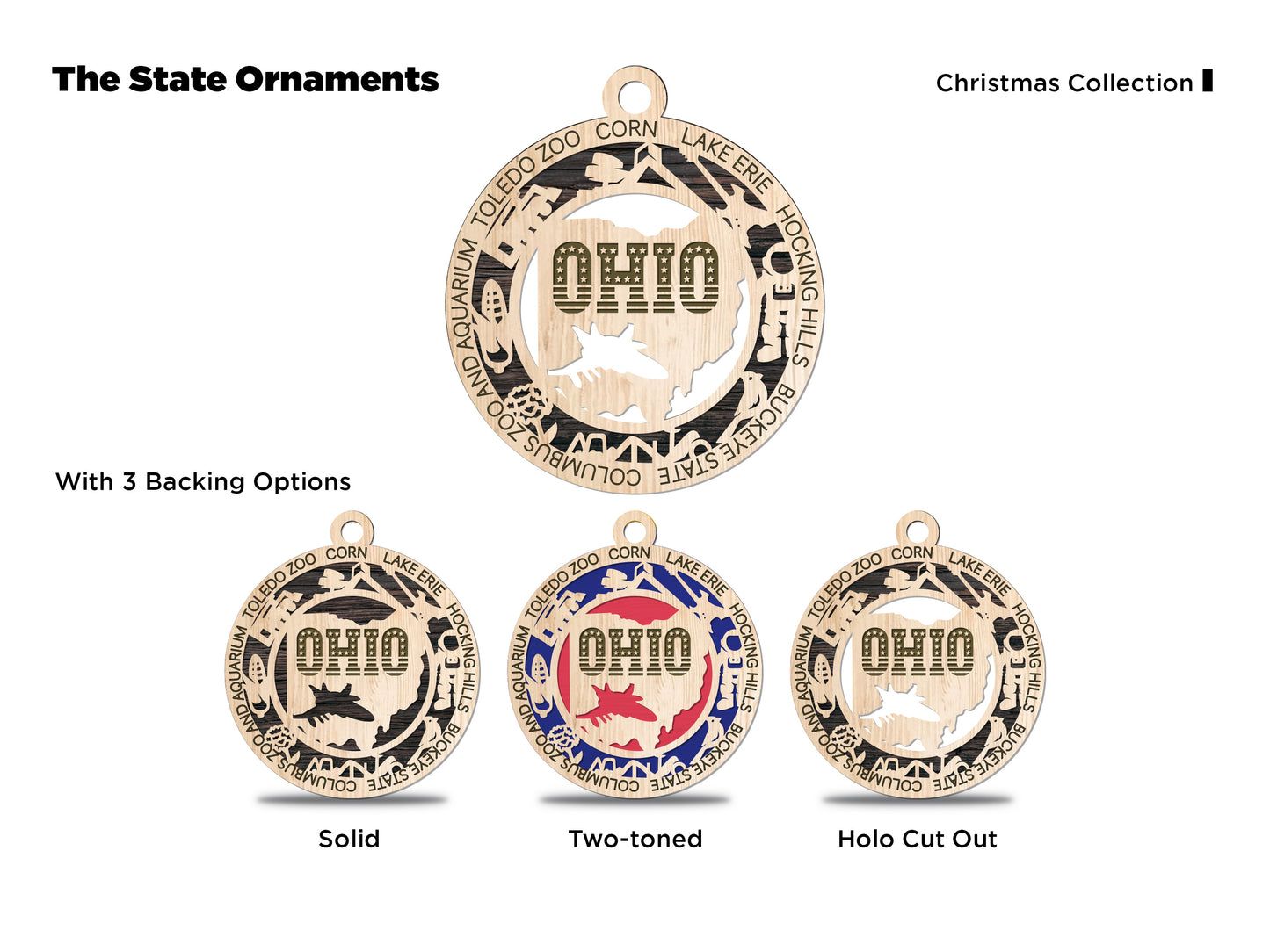 State Ornaments - NM - NY - NC - ND - OH - USA