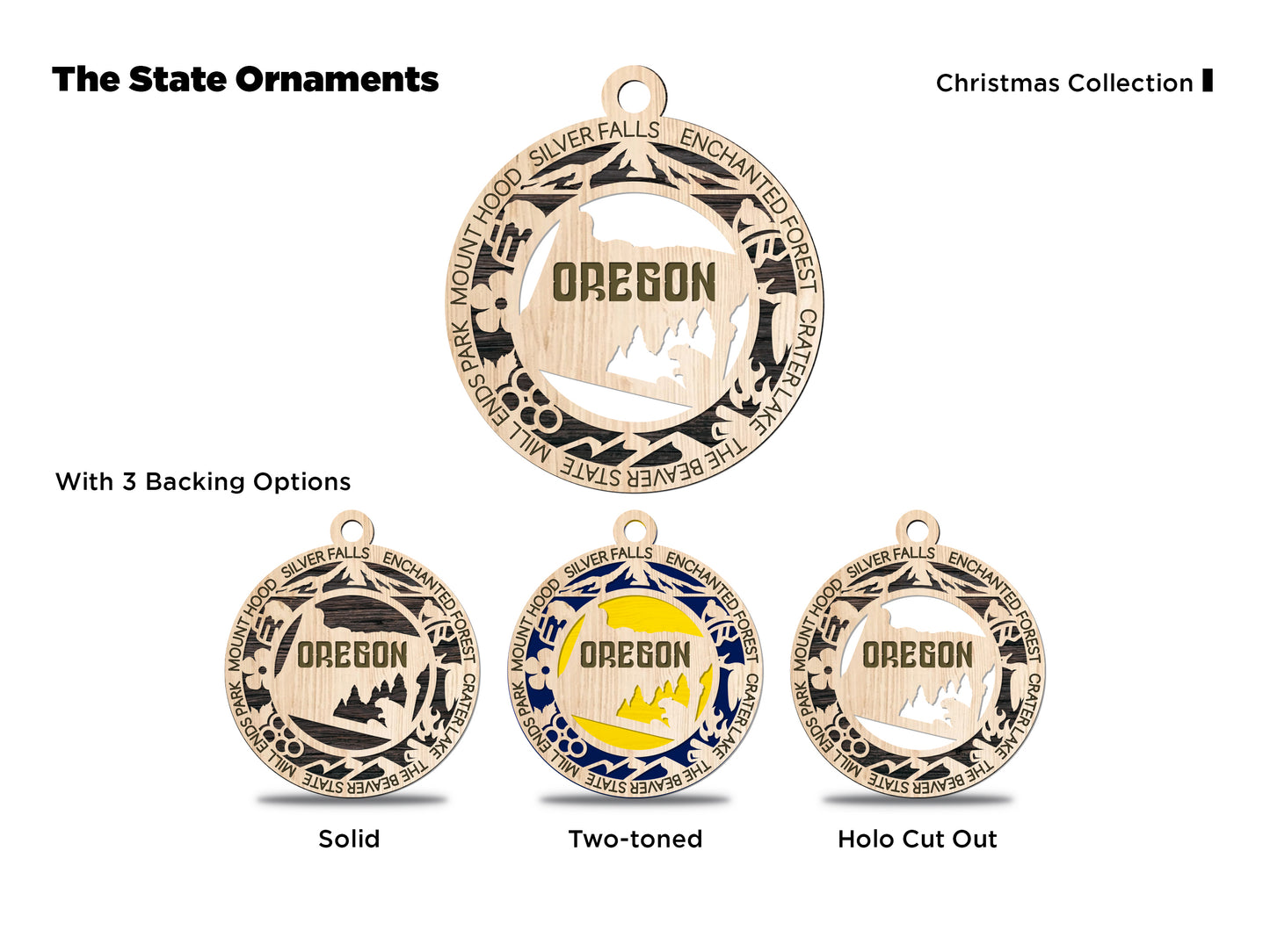 State Ornaments - OK - OR - PA - RI - SC - USA