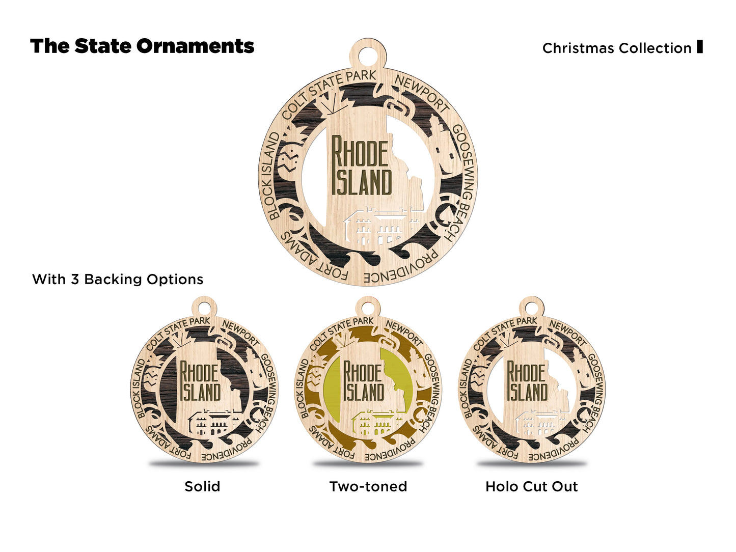 State Ornaments - OK - OR - PA - RI - SC - USA