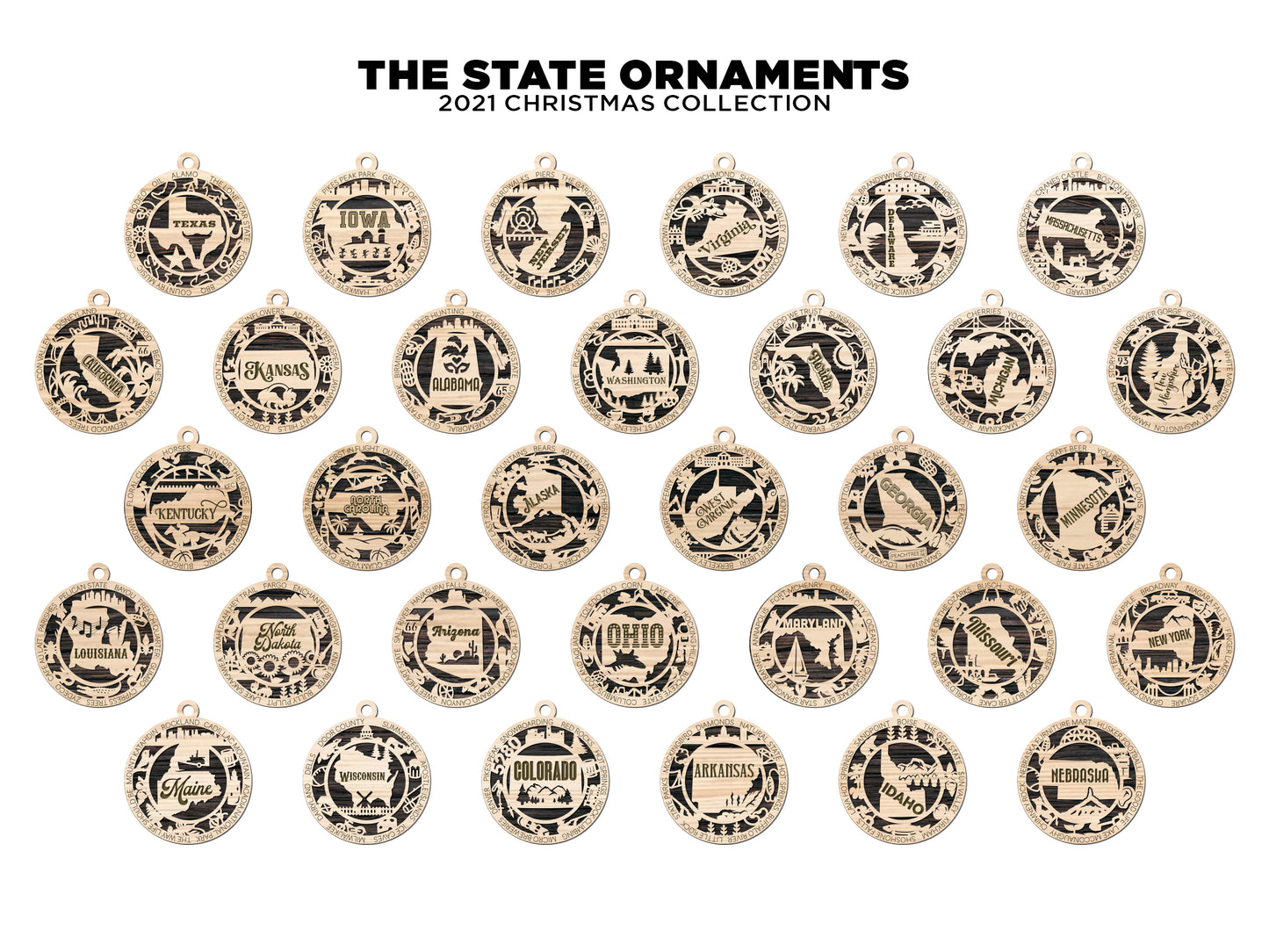 State Ornaments - AL - AK - AR - AZ - CA - USA