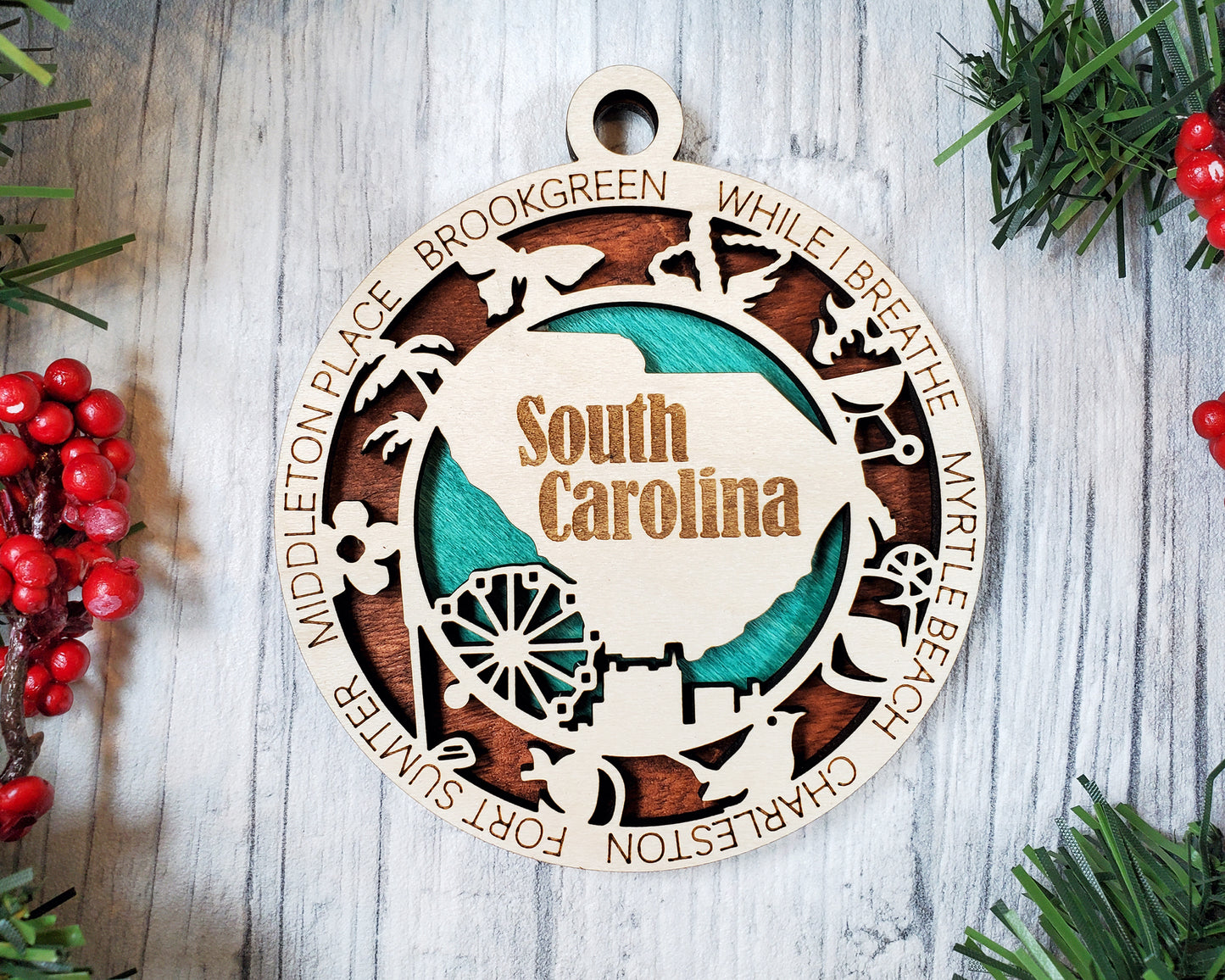 State Ornaments - OK - OR - PA - RI - SC - USA