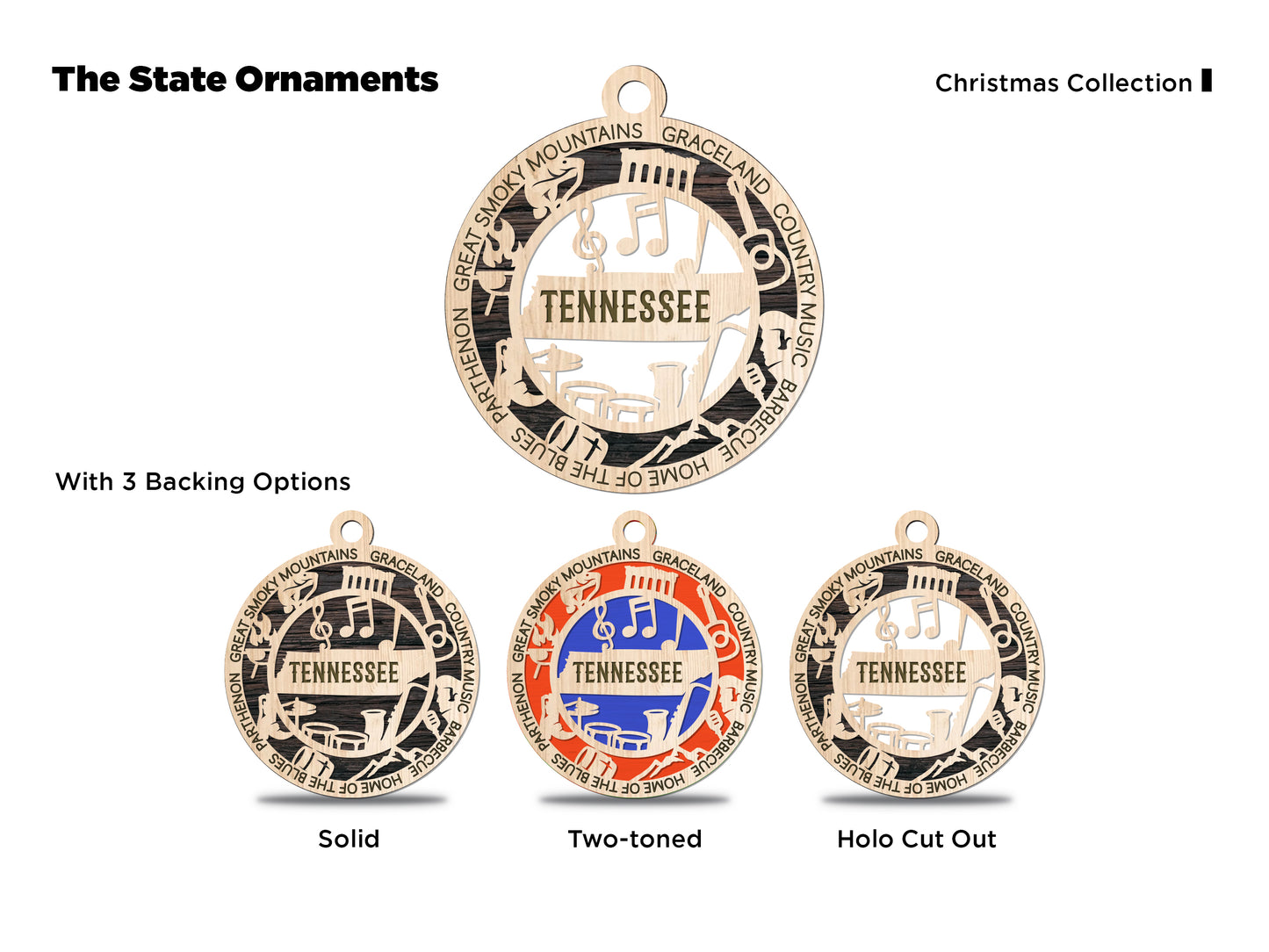 State Ornaments - SD - TN - TX - UT - VT - USA