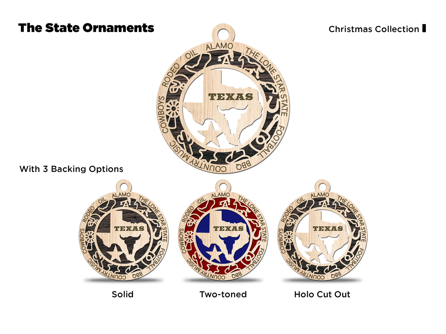 State Ornaments - SD - TN - TX - UT - VT - USA