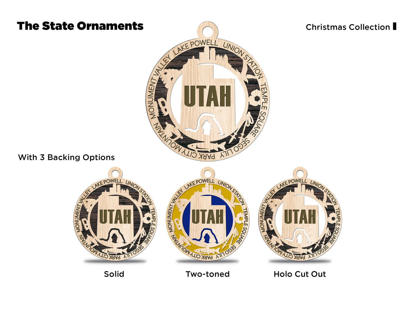 State Ornaments - SD - TN - TX - UT - VT - USA