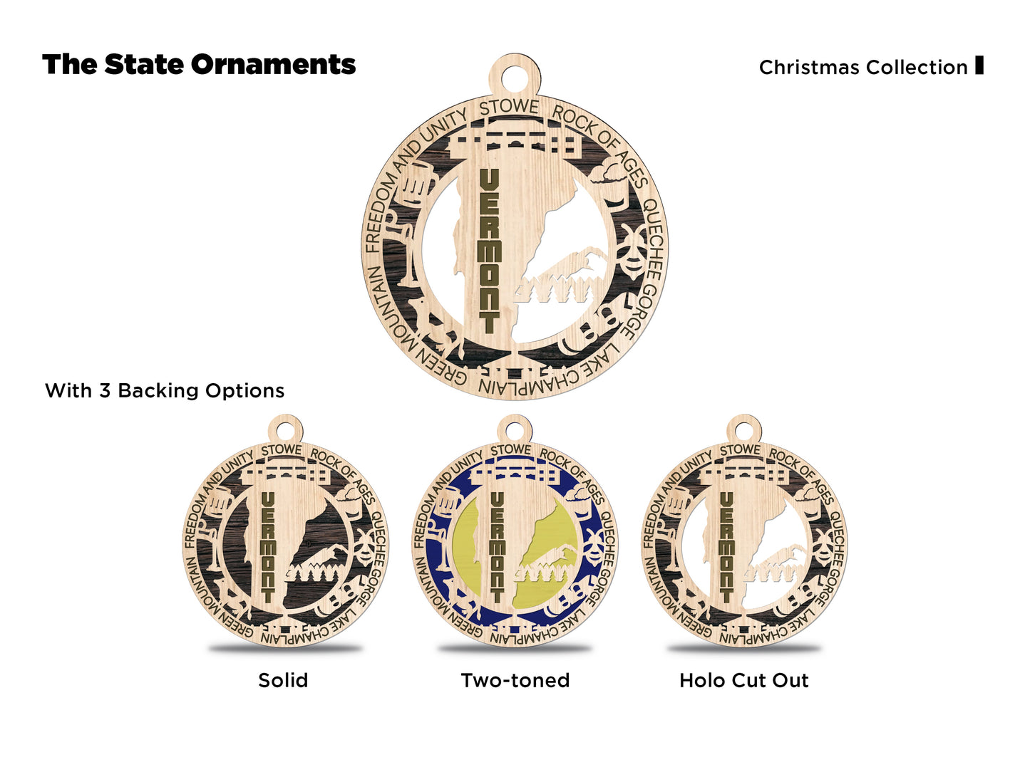 State Ornaments - SD - TN - TX - UT - VT - USA