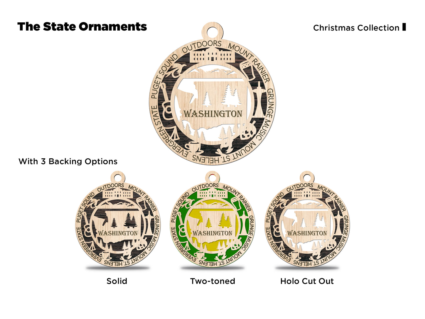 State Ornaments - VA - WA - WV - WI - WY - DC - USA