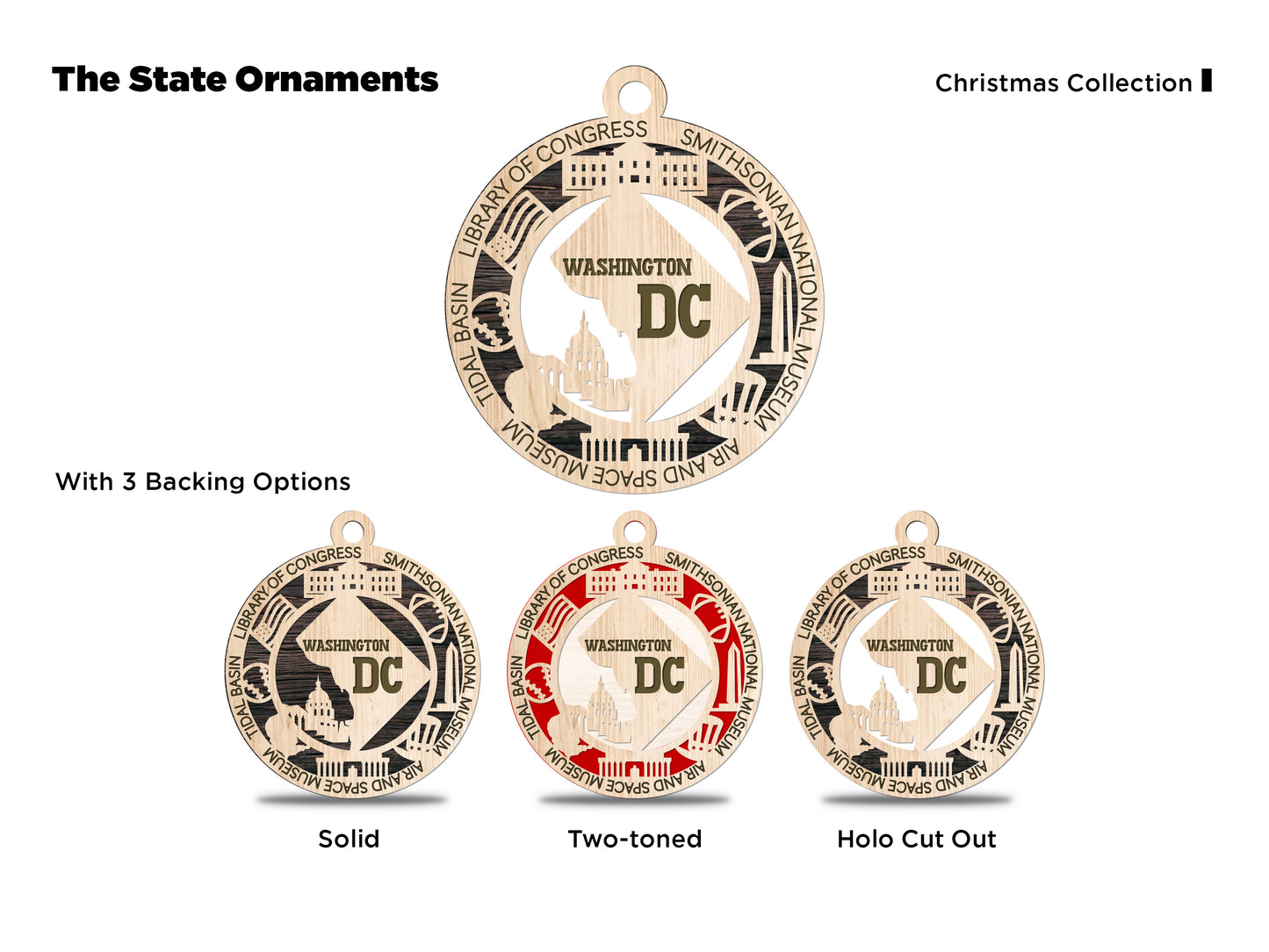 State Ornaments - VA - WA - WV - WI - WY - DC - USA