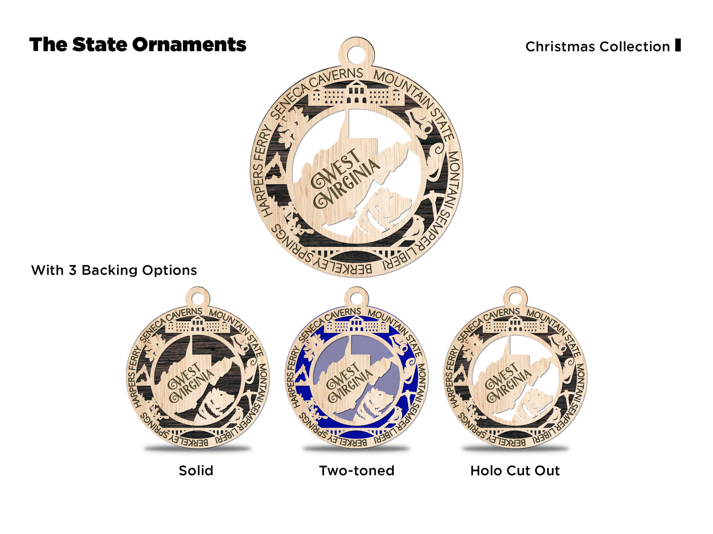 State Ornaments - VA - WA - WV - WI - WY - DC - USA