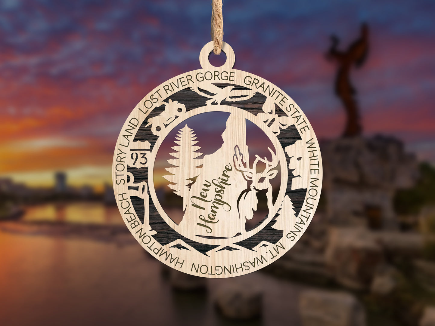 State Ornaments - MT - NE - NV - NH - NJ - USA