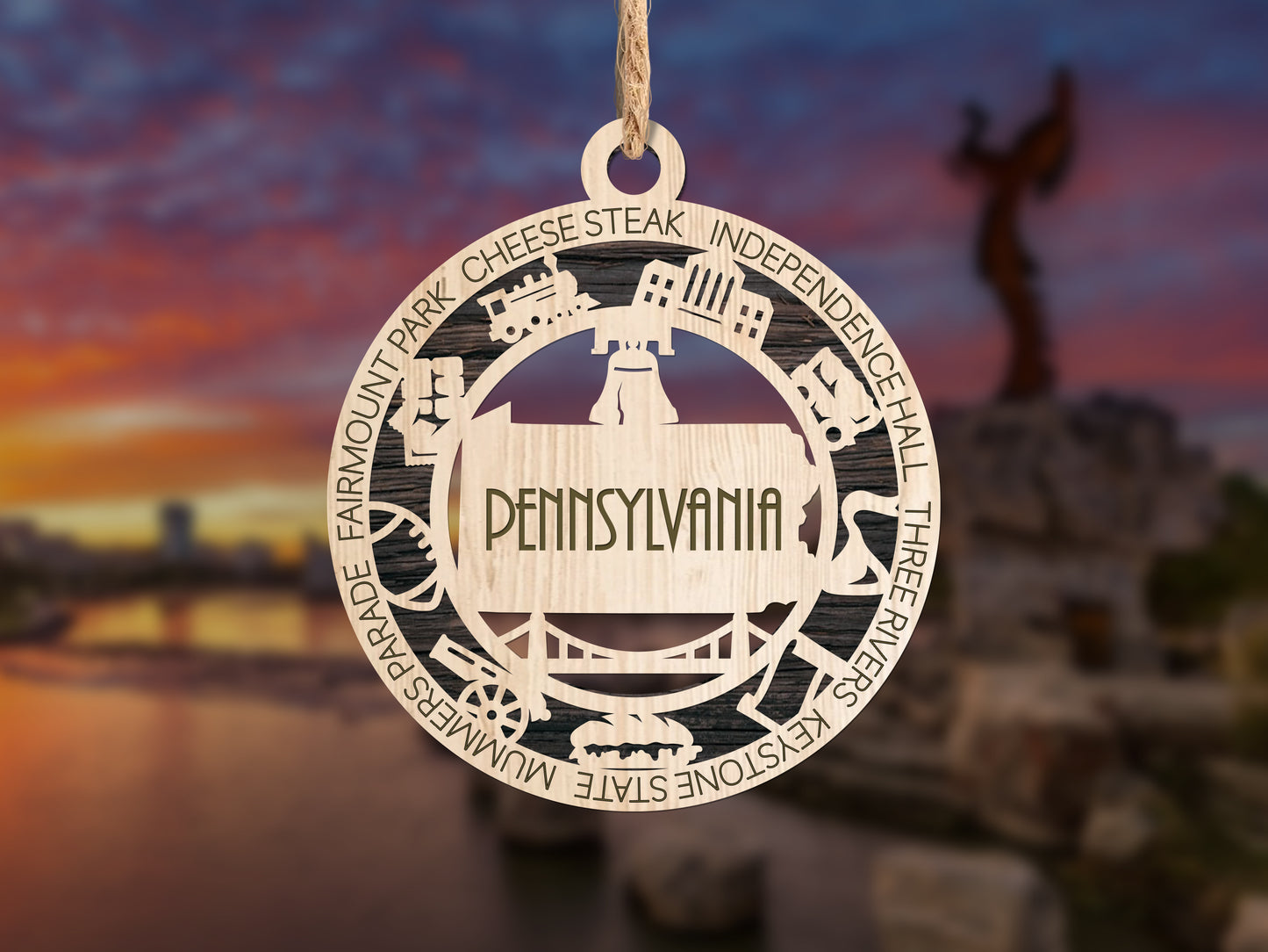 State Ornaments - OK - OR - PA - RI - SC - USA