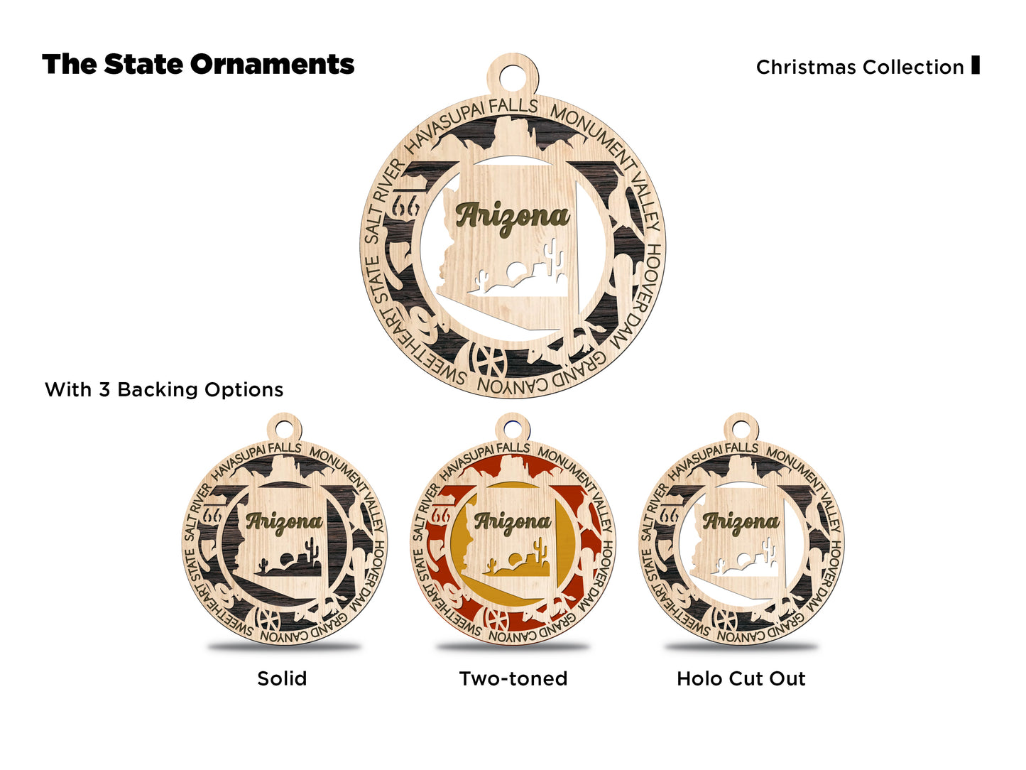 State Ornaments - AL - AK - AR - AZ - CA - USA