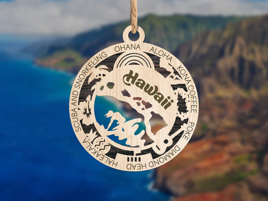 State Ornaments - HI - ID - IL - IN - IA - USA